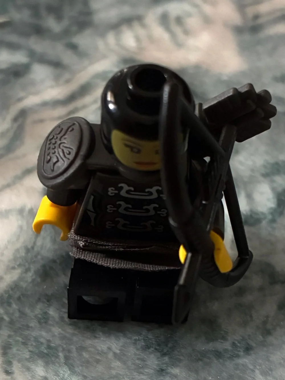 Lego Black Armored Minifigure with Yellow Head and Hands